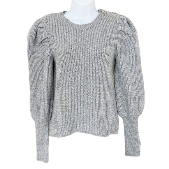Etam cable knit sweater with puff sleeves grey XS @K - Picture 1 of 12